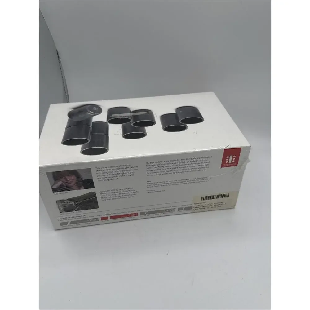 Teroforma Ekke Shot Glasses Box of 4 - 2 oz Soapstone Stackable Set NEW